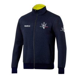 Sparco mikina Maserati Corse s plným zipsom, modrá morská
