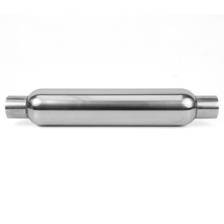 1x vstup / 1x výstup Nerezový středový tlumič RACES 2, vstup / výstup 2,25" (57mm) | race-shop.cz