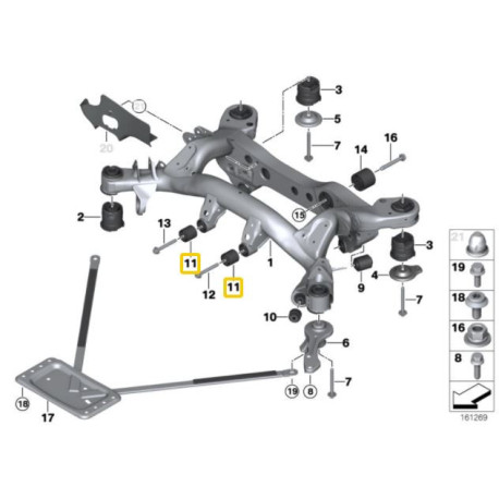 Pevné náhrady silentbloků IRP Differential polyurethane bushings BMW E8X, E9X (not M models) | race-shop.cz