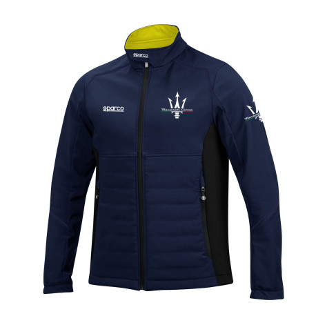 Mikiny a bundy Sparco Maserati Soft Shell Jacket, modrá mořská | race-shop.cz