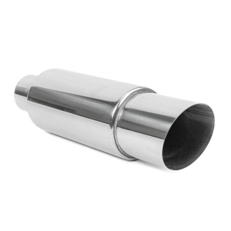 Kulatý - Jednostěnné Výfukový tlumič RACES Chrome 89mm, vstup 2,75" (70mm) | race-shop.cz