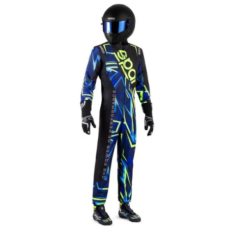 Kombinézy FIA závodní kombinéza SPARCO PRIME-K INFINITY, černá/modrá/fluo/žlutá | race-shop.cz