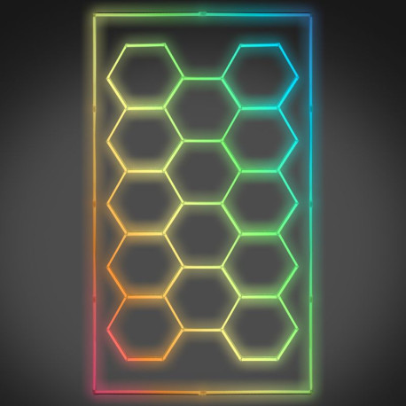 Svítidla 14-Panel LED RGB Hexagon Honeycomb Osvětlení Garáže | race-shop.cz