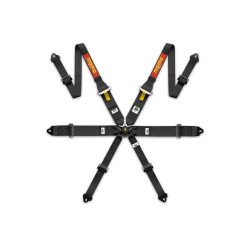 FIA 6 bodové sportovní bezpečnostní pásy MOMO PRO DRIVER FHR 2"/3" (50/76mm), černá