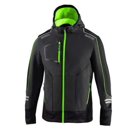 Mikiny a bundy SPARCO TECH SOFT-SHELL YORK, šedá/zelená | race-shop.cz