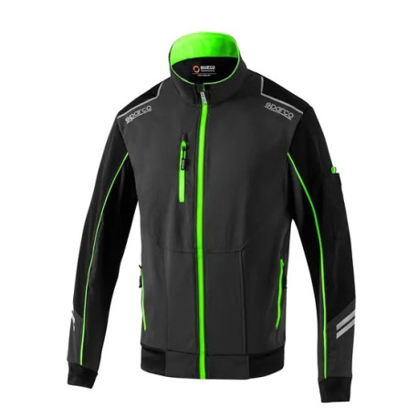 Mikiny a bundy SPARCO TECH LIGHT-SHELL TWčerná/zelená | race-shop.cz
