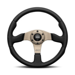 3 ramenný sportovní volant MOMO RACE 2.0, 350mm, kůže, 40mm odsazení, černá/šedá