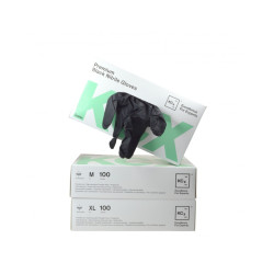 Kemtex Černé nitrilové rukavice Premium velikost M/8 100ks