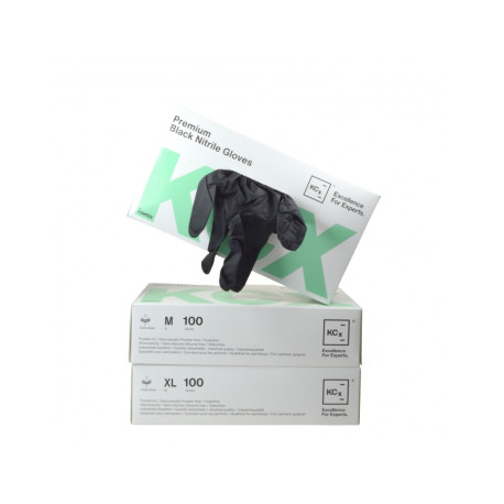 Rukavice Kemtex Černé nitrilové rukavice Premium velikost M/8 100ks | race-shop.cz