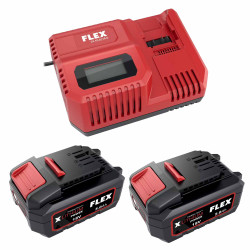 Flex P-Set 55 R - Sada 2x 18V akumulátor 5,0 Ah + Rychlonabíječka 12/18V