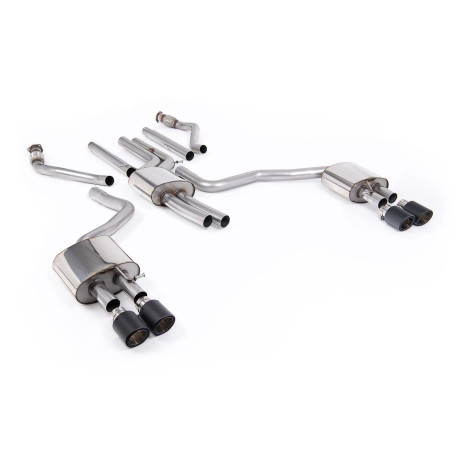 Výfukové systémy Milltek Cat-back exhaust resonated for Audi A6 3.0TFSI V6 (C7.5) (non-GPF) 2015-2018 - Carbon tips | race-shop.cz