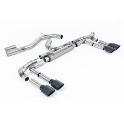 Milltek Cat-back exhaust (loudest) Cerakote black tips for Audi S3 Saloon/Sedan 310PS (8Y) (non-GPF, Non-Resonated) 2022+