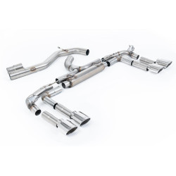 Milltek Cat-back exhaust (loudest) polished tips for Audi S3 2.0TFSI Quattro Saloon/Sedan 310PS (8Y) (non-GPF, Ovals) 2022+