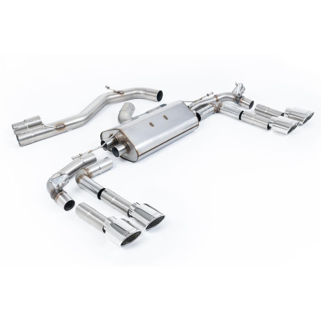 VÝFUKOVÉ SYSTÉMY Milltek Milltek Cat-back exhaust part-resonated polished tips for Audi S3 2.0TFSI Quattro Saloon/Sedan 310PS (8Y) (non-GPF, Oval) 2022+ | race-shop.cz