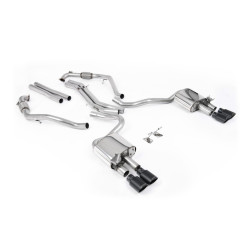 Milltek Cat-back exhaust (louder) for Audi S5 V6 Turbo Coupe (B9) (Sport Diff, RHD, with brace bars) 2017+ - Cerakote black tips