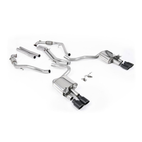 Výfukové systémy Milltek Cat-back exhaust (louder) for Audi S5 V6 Turbo Coupe (B9) (Sport Diff, RHD, with brace bars) 2017+ - Cerakote black tips | race-shop.cz