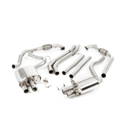 Výfukové systémy Milltek Cat-back exhaust non-resonated for Audi S5 3.0 V6 Turbo Coupe/Cabrio (B9) (non Sport Diff, RHD) 2017+ - Black tips | race-shop.cz