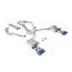Milltek Cat-back exhaust (louder) for Audi S5 3.0 V6 Turbo Sportback (B9) 2019+ - Burnt/blue titanium tips