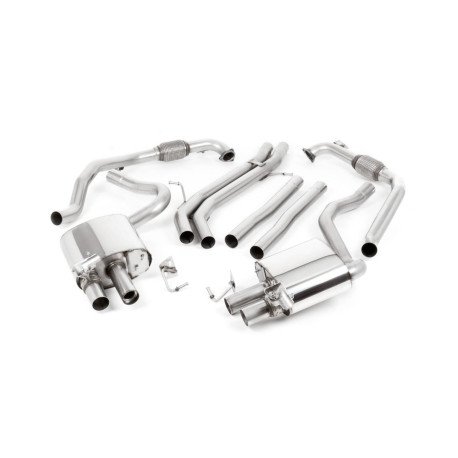 Výfukové systémy Milltek Cat-back exhaust (louder) quad burnt titanium tips for Audi S5 3.0 V6 Turbo Sportback (B9) (GT-100) 2017+ | race-shop.cz