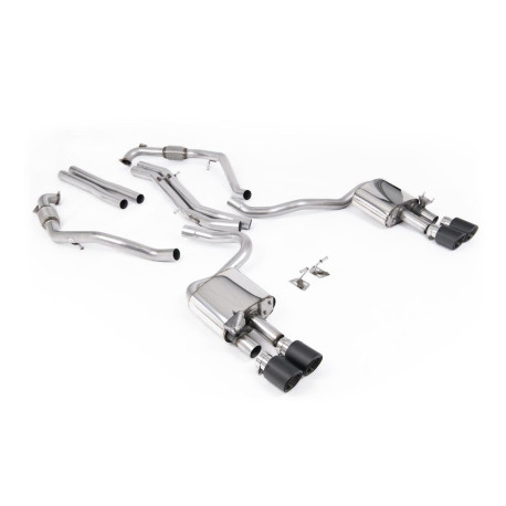 Výfukové systémy Milltek Cat-back (louder) for Audi S5 V6 Turbo Sportback (B9) (Sport Diff, RHD, with brace bars) 2017+ - Carbon JET-100 tips | race-shop.cz