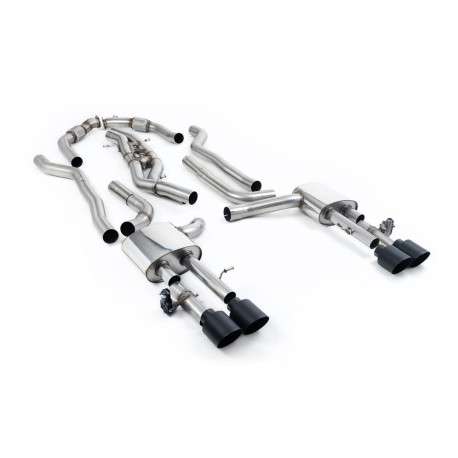 Výfukové systémy Milltek Cat-back exhaust (louder) for Audi S8 4.0 TFSI V8 Saloon/Sedan (D5) (non-GPF, LWB) 2020+ - Cerakote black tips | race-shop.cz