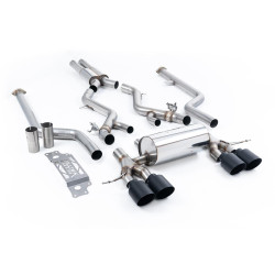 Milltek Cat-back exhaust resonated for BMW M2 Coupe (non-GPF) 2023+ - Cerakote black tips