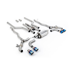 Milltek Cat-back exhaust for BMW M5 (F90) 4.4l Twin Turbo (GPF) 2020-2021 - Quad burnt/blue titanium tips