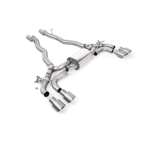 Výfukové systémy Milltek GPF-back exhaust for BMW M5 (F90) 4.4l Twin Turbo (GPF) 2020-2021 - Quad brushed titanium tips | race-shop.cz