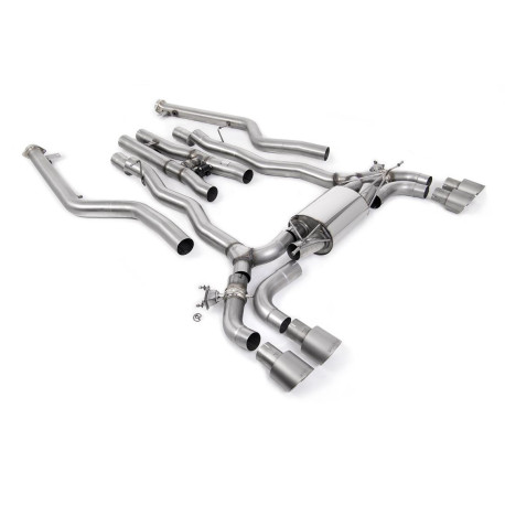Výfukové systémy Milltek Cat-back exhaust for BMW M5 (F90) 4.4l Twin Turbo LCI (GPF) 2021+ - Quad brushed titanium tips | race-shop.cz