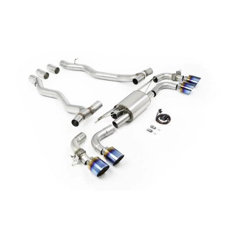 VÝFUKOVÉ SYSTÉMY Milltek Milltek Axle-back exhaust for BMW M5 (G90/G99) 4.4l Twin Turbo Hybrid (non-GPF) 2025+ - Burnt/blue titanium tips | race-shop.cz