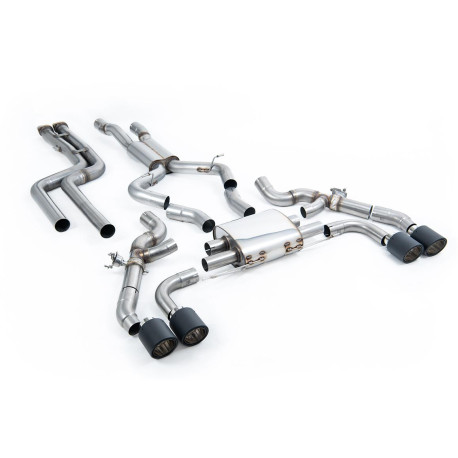 Výfukové systémy Milltek Downpipe-back exhaust (louder) for BMW X3 X3M/X3M Comp 3.0 (G01) (GPF) 2019-2021 - Carbon tips | race-shop.cz