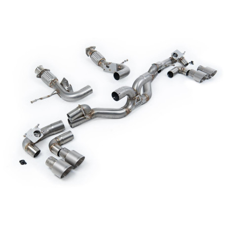 Výfukové systémy Milltek Cat-back exhaust for Chevrolet Corvette Stingray 6.2L V8 & E-Ray Hybrid (C8) (non-GPF) 2020+ - Brushed titanium tips | race-shop.cz