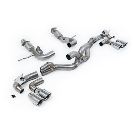 Výfukové systémy Milltek Cat-back exhaust for Chevrolet Corvette Stingray 6.2L V8 & E-Ray Hybrid (C8) (non-GPF) 2020+ - Polished tips | race-shop.cz