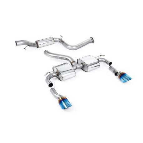 Výfukové systémy Milltek Cat-back exhaust (quieter) for Ford Focus MK2 RS 2.5T 305PS (non-GPF) 2009-2010 - Dual burnt titanium tips | race-shop.cz
