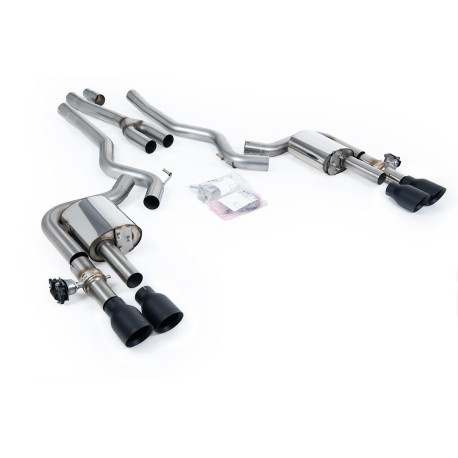 Výfukové systémy Milltek Cat-back exhaust non-resonated valved for Ford Mustang 2.3 EcoBoost (non-GPF) 2024+ - Cerakote black tips | race-shop.cz