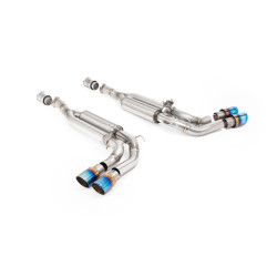 Milltek Cat-back exhaust valved for Mercedes G63 4.0 Bi-Turbo V8 (W465) (non-GPF) 2024+ - Quad burnt/blue titanium tips