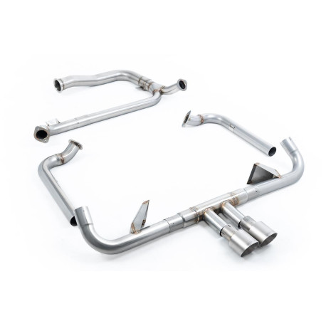 Výfukové systémy Milltek Full system with cat replacement pipe for Porsche Cayman 718 GTS 2.5T (non-GPF) 2016-2020 - Dual titanium tips | race-shop.cz