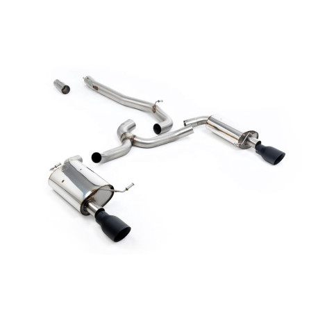 Výfukové systémy Milltek Cat-back exhaust (louder) for Volkswagen Golf Mk7 1.8TSI Alltrack 4Motion (non-GPF) 2016-2021 - Dual Cerakote black tips | race-shop.cz