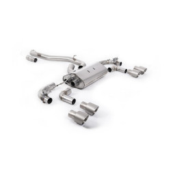Milltek Cat-back exhaust (louder) valved for Volkswagen Golf Mk7.5 R 2.0 TSI 300PS (GPF) 2019-2022 - Quad titanium tips
