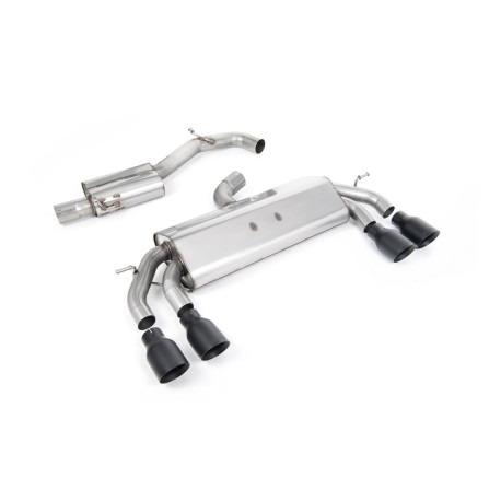 Výfukové systémy Milltek Cat-back exhaust (quieter) non-valved for Volkswagen Golf Mk7.5 R 310PS (non-GPF) 2017-2021 - Quad black tips | race-shop.cz