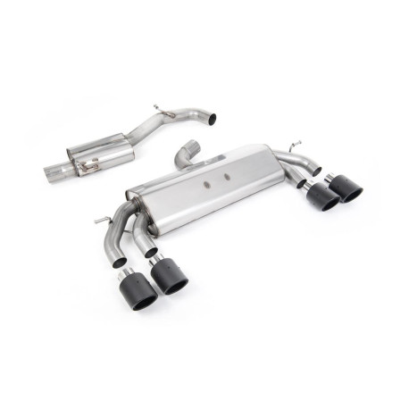 Výfukové systémy Milltek Cat-back exhaust (quieter) non-valved for Volkswagen Golf Mk7.5 R 310PS (non-GPF) 2017-2021 - Carbon tips | race-shop.cz