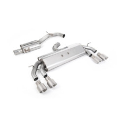 Milltek Cat-back exhaust (quieter) non-valved for Volkswagen Golf Mk7.5 R 310PS (non-GPF) 2017-2021 - Quad titanium tips