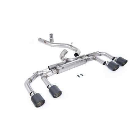 Výfukové systémy Milltek GPF-back exhaust (loudest) non-valved for Volkswagen Golf Mk8 R 2.0 TSI 320PS (GPF) 2021-2024 - Carbon tips | race-shop.cz