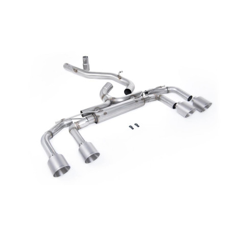 Výfukové systémy Milltek GPF-back exhaust (loudest) non-valved for Volkswagen Golf Mk8 R 2.0 TSI 320PS (GPF) 2021-2024 - Titanium tips | race-shop.cz