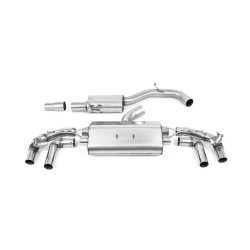 Milltek GPF-back exhaust resonated for Volkswagen Golf Mk8 R 2.0 TSI 320PS (GPF) 2021-2024 - Polished tips