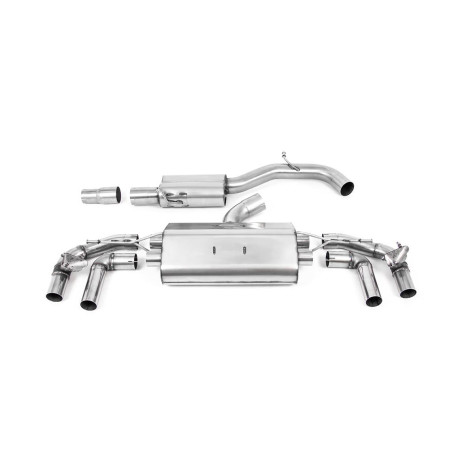 VÝFUKOVÉ SYSTÉMY Milltek Milltek GPF-back exhaust resonated for Volkswagen Golf Mk8 R 2.0 TSI 320PS (GPF) 2021-2024 - Polished tips | race-shop.cz