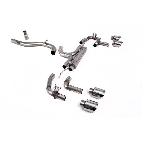 Výfukové systémy Milltek Cat-back exhaust (loudest) for Volkswagen Golf Mk8 R 2.0 TSI 320PS (non-GPF) 2022-2024 - Polished tips | race-shop.cz