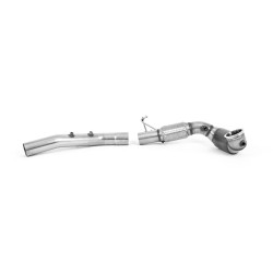 Milltek Large-bore downpipe with sports cat for Volkswagen Golf Mk8.5 GTi Clubsport (GPF, race cat) 2024+