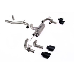 Milltek Cat-back exhaust (loudest) for Volkswagen Golf Mk8.5 R (non-GPF) 2025+ - Cerakote black tips