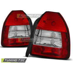 TUNING-TEC zadní světla pro HONDA CIVIC 09.95-02.01 3D (bez homologace), červeno-bílá